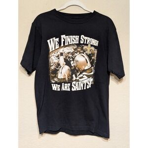 Reebok Saints T-Shirt‎ Football Graphic Tee Short Sleeve Black Small